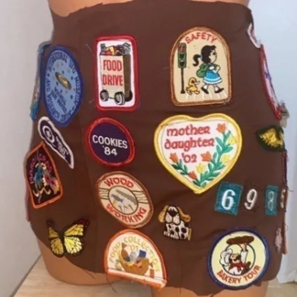 Free Paris brownies girl scouts-patches steampunk egirl funky micro mini Skirt M