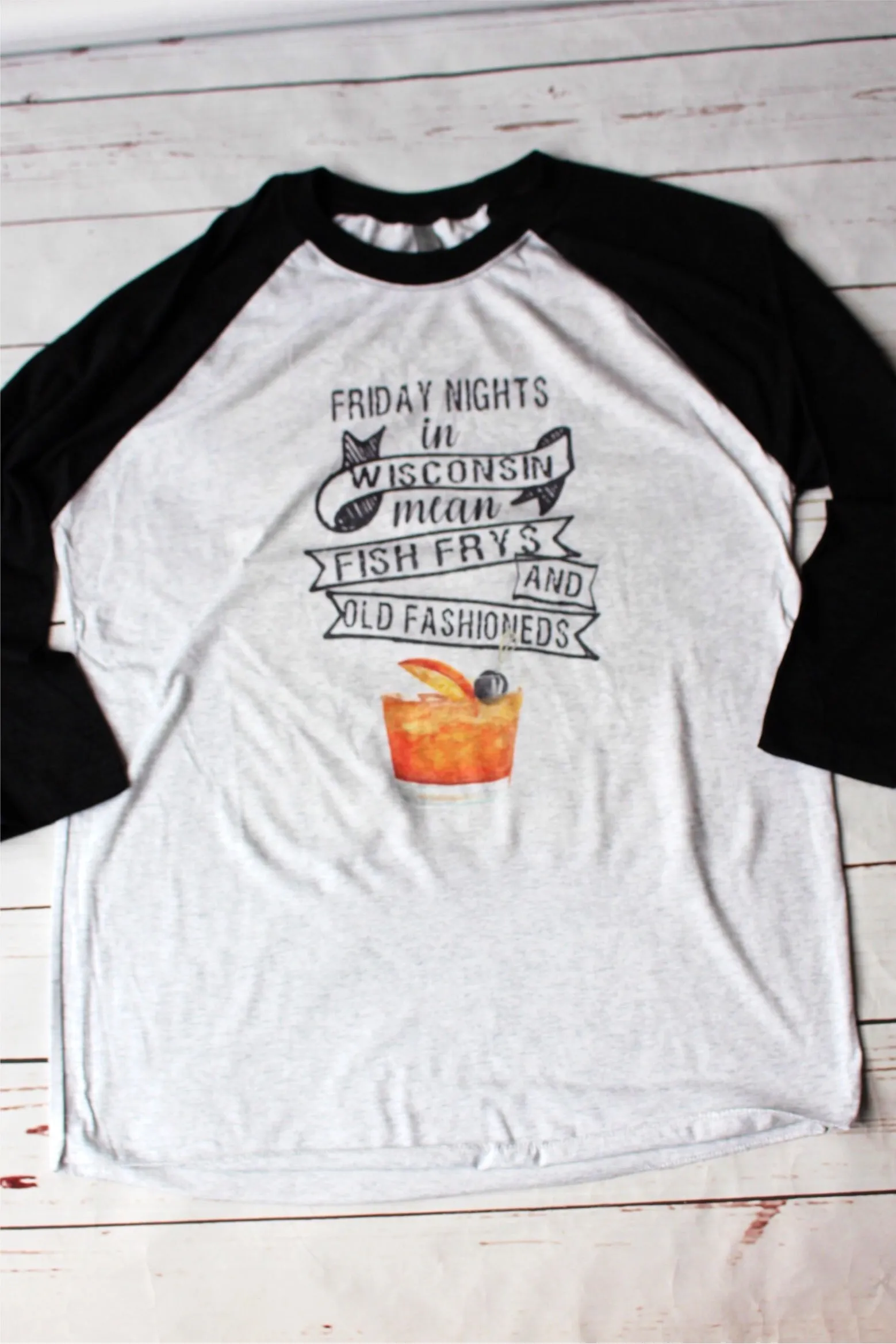 Friday Nights in Wisconsin Mean Fish Frys and Old Fashioneds Shirt, Fish Fry Shirt, Wisconsin Shirt, Funny Shirts