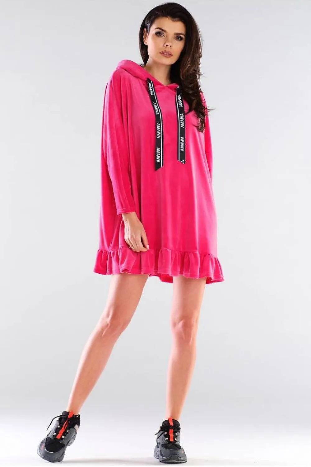 Frilled Oversized Hoodie Dress