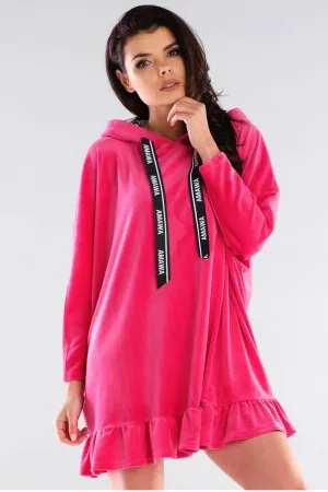 Frilled Oversized Hoodie Dress