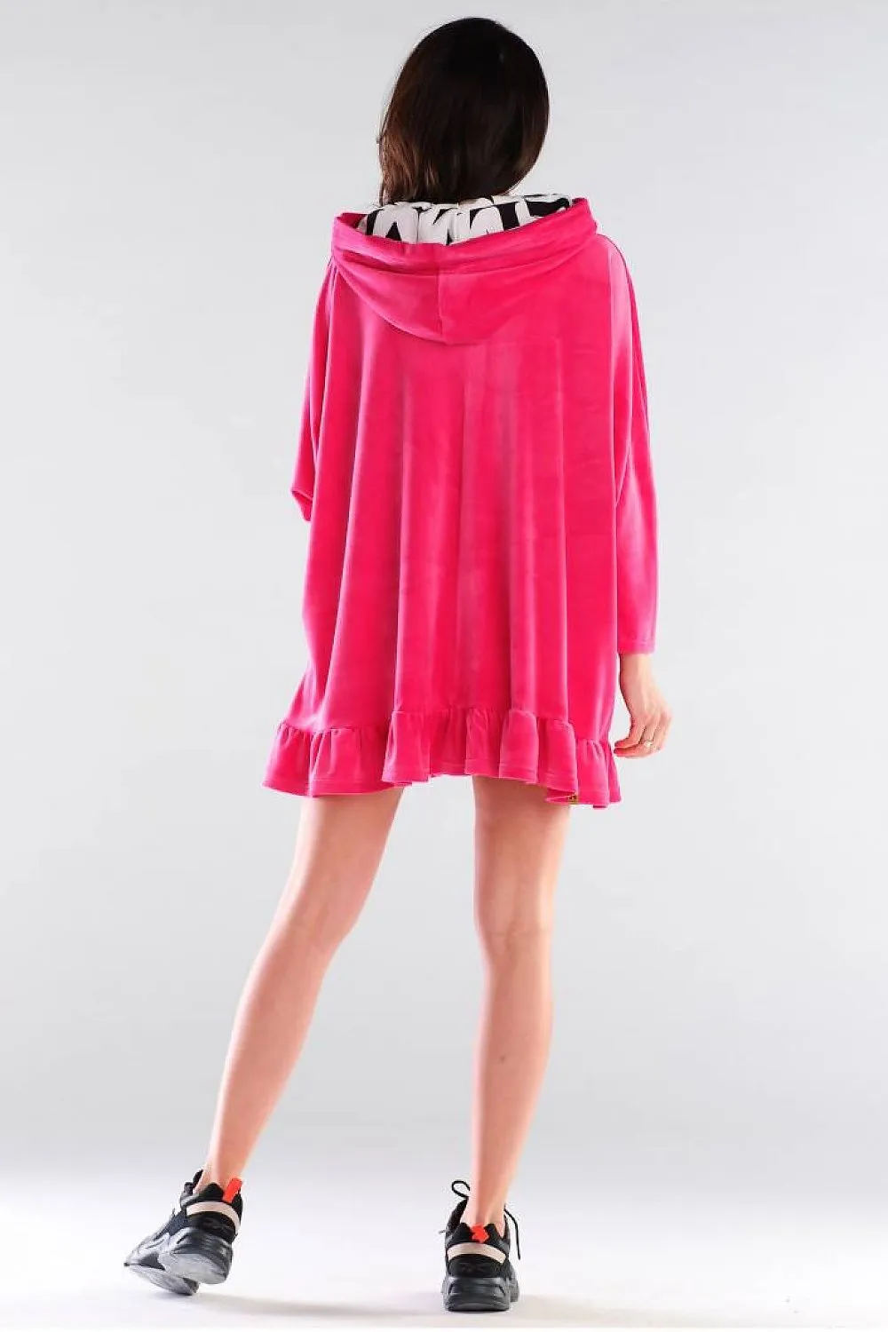 Frilled Oversized Hoodie Dress