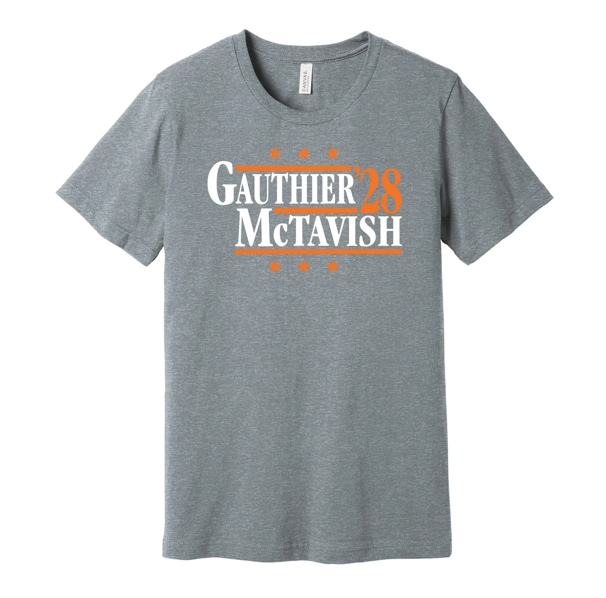 Gauthier & McTavish '28 - Anaheim Hockey Political Campaign Parody T-Shirt - Hyper Than Hype Shirts