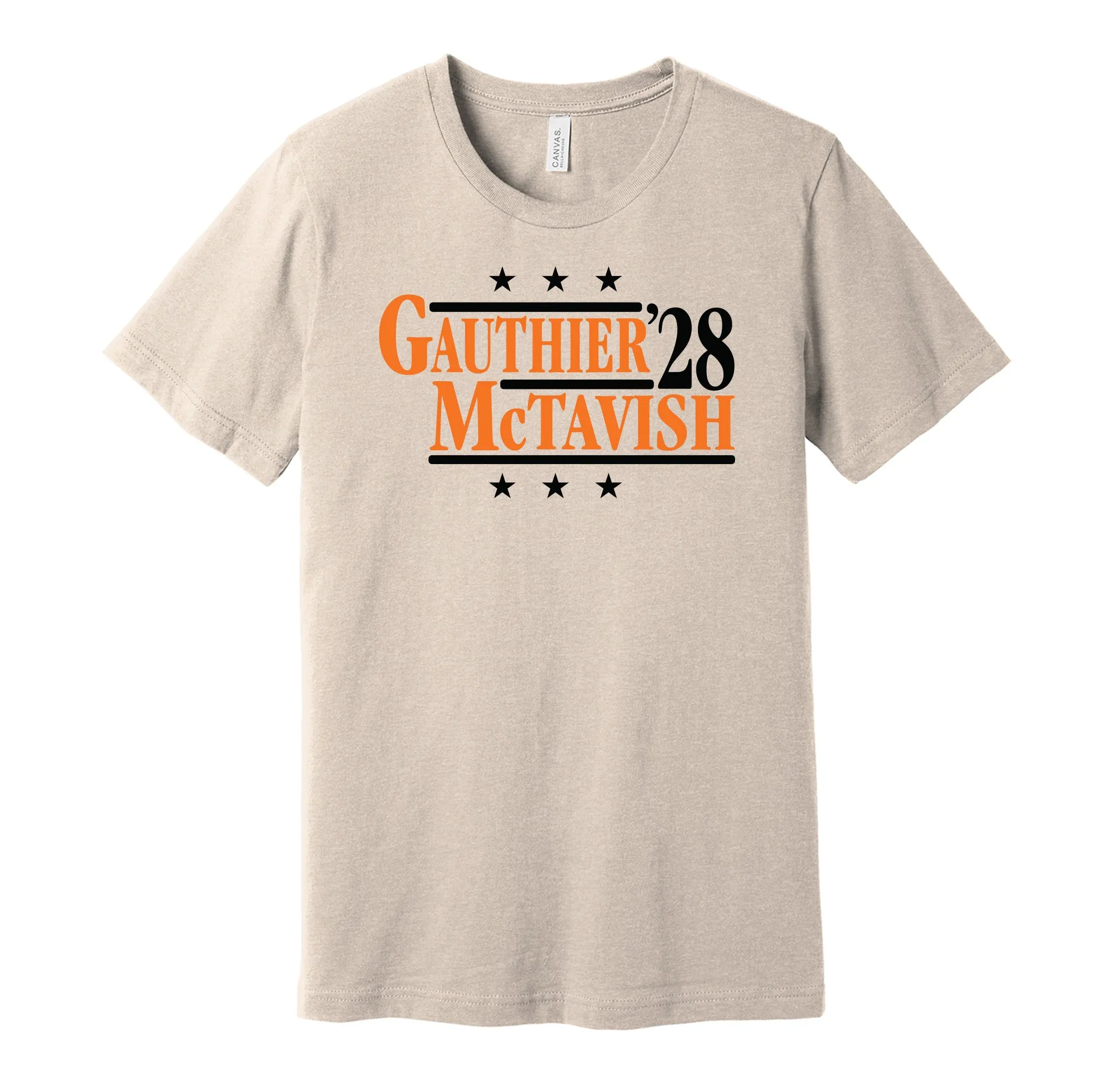 Gauthier & McTavish '28 - Anaheim Hockey Political Campaign Parody T-Shirt - Hyper Than Hype Shirts