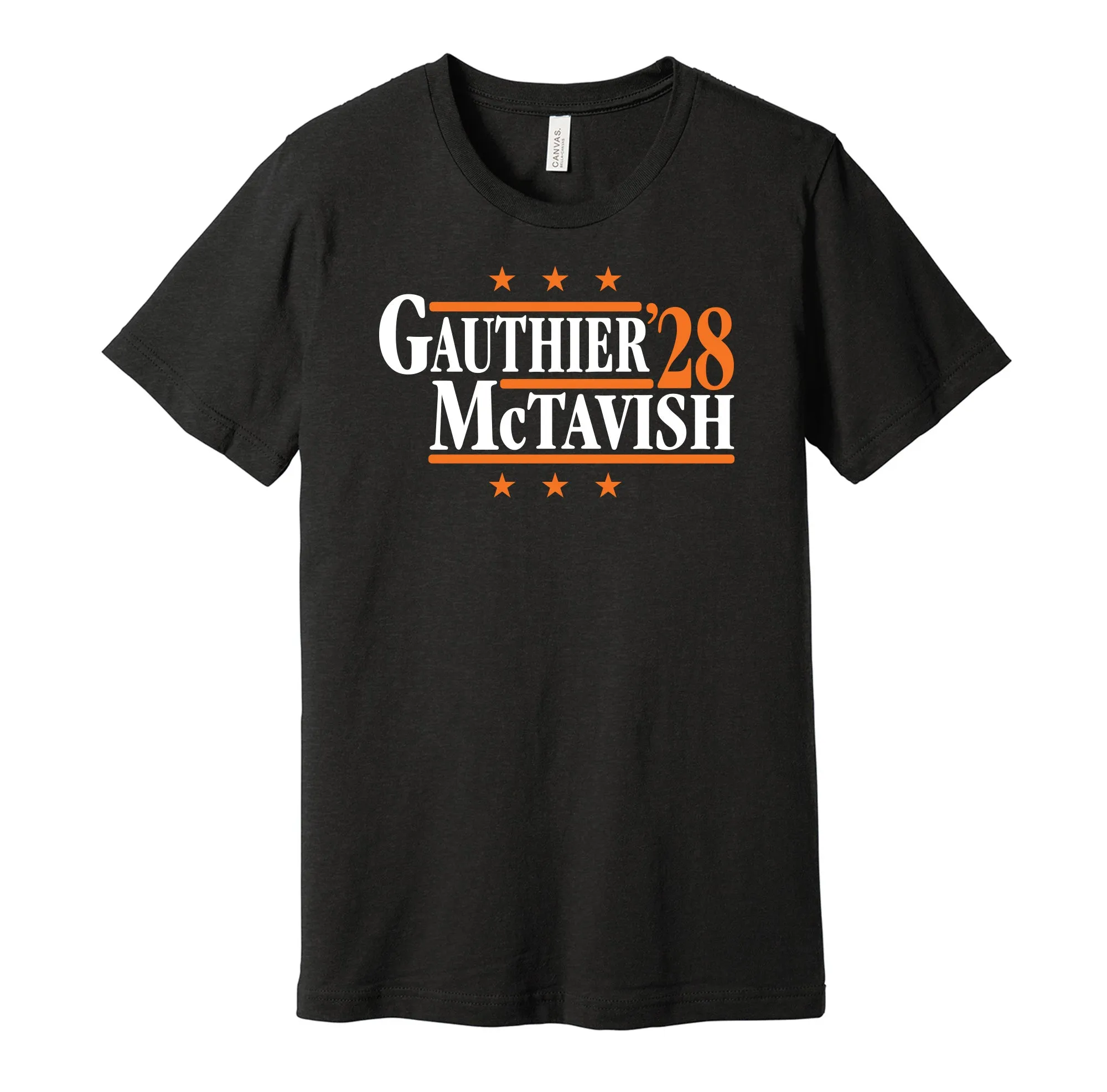 Gauthier & McTavish '28 - Anaheim Hockey Political Campaign Parody T-Shirt - Hyper Than Hype Shirts
