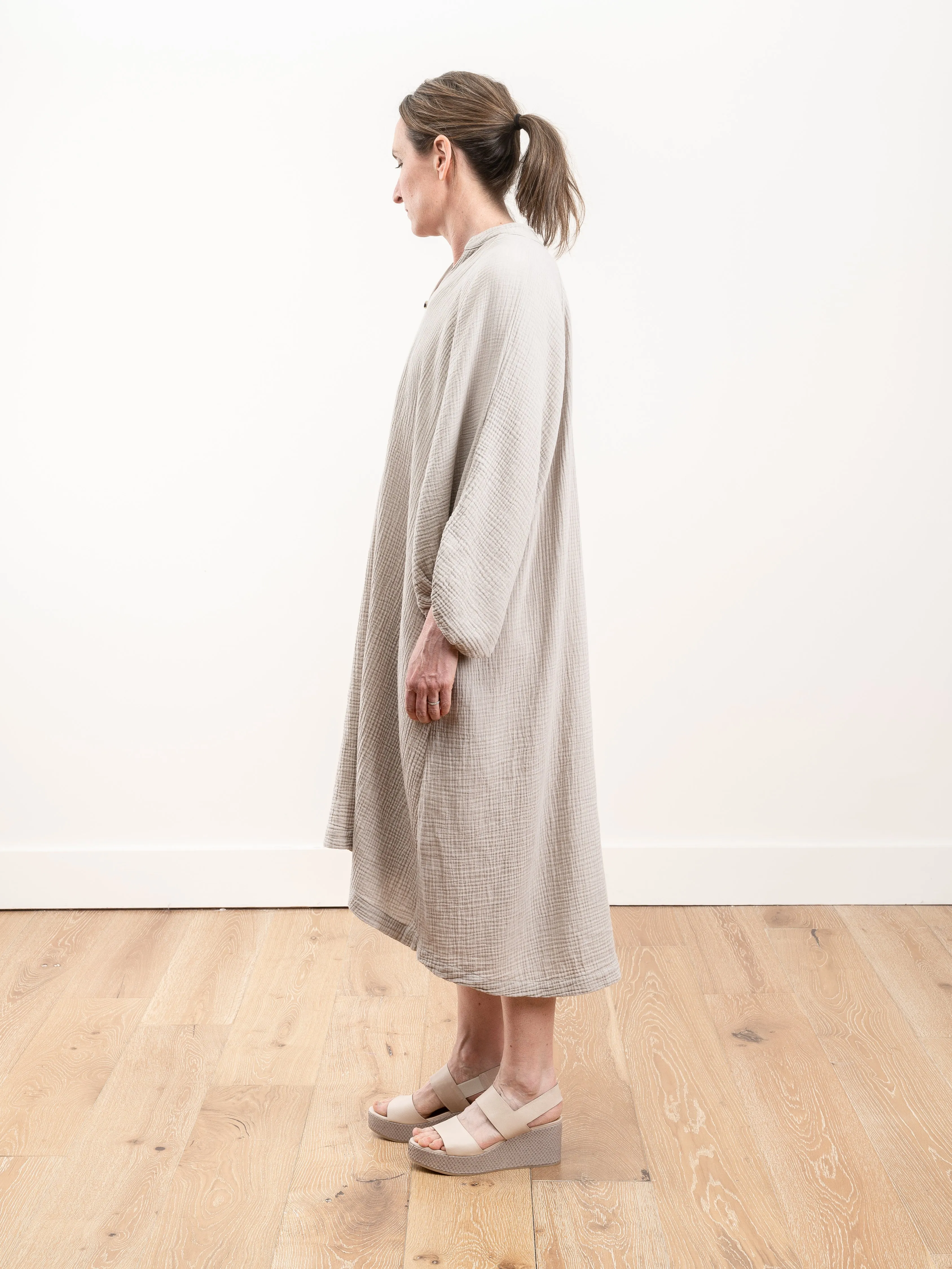 gauze dress - stone