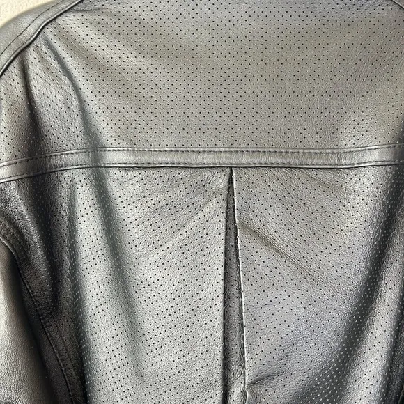 G.I.L.I Got It Love It Black Moto Edgy Long Sleeve Leather Jacket Size 2