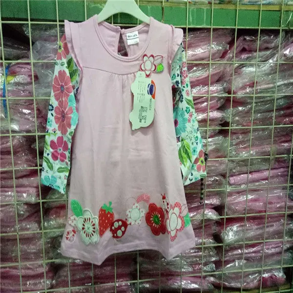 Girls flower frocks children clothes hot dresses baby dresses long sleeve baby clothes