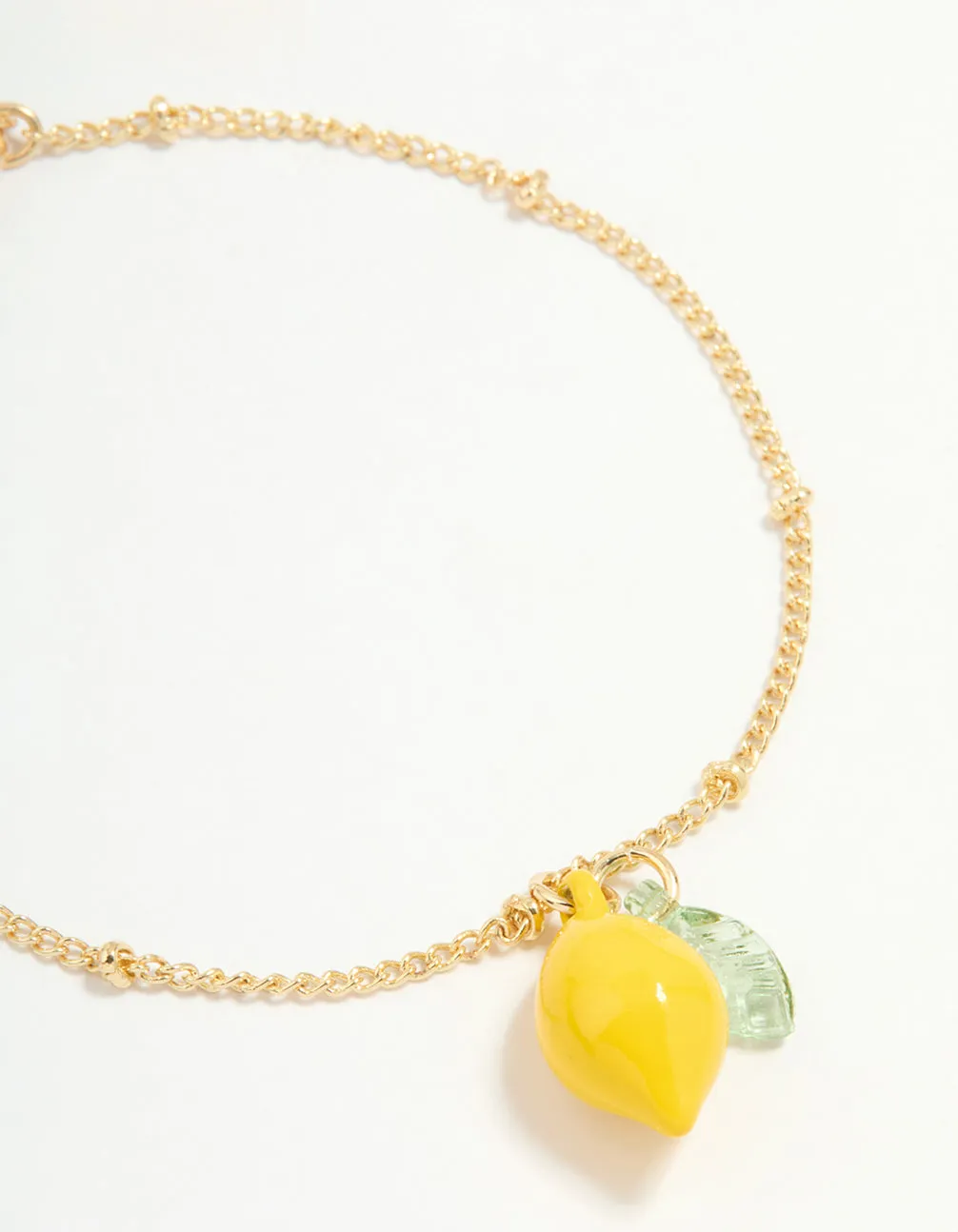 Gold Chain & Lemon Charm Bracelets 3-Pack