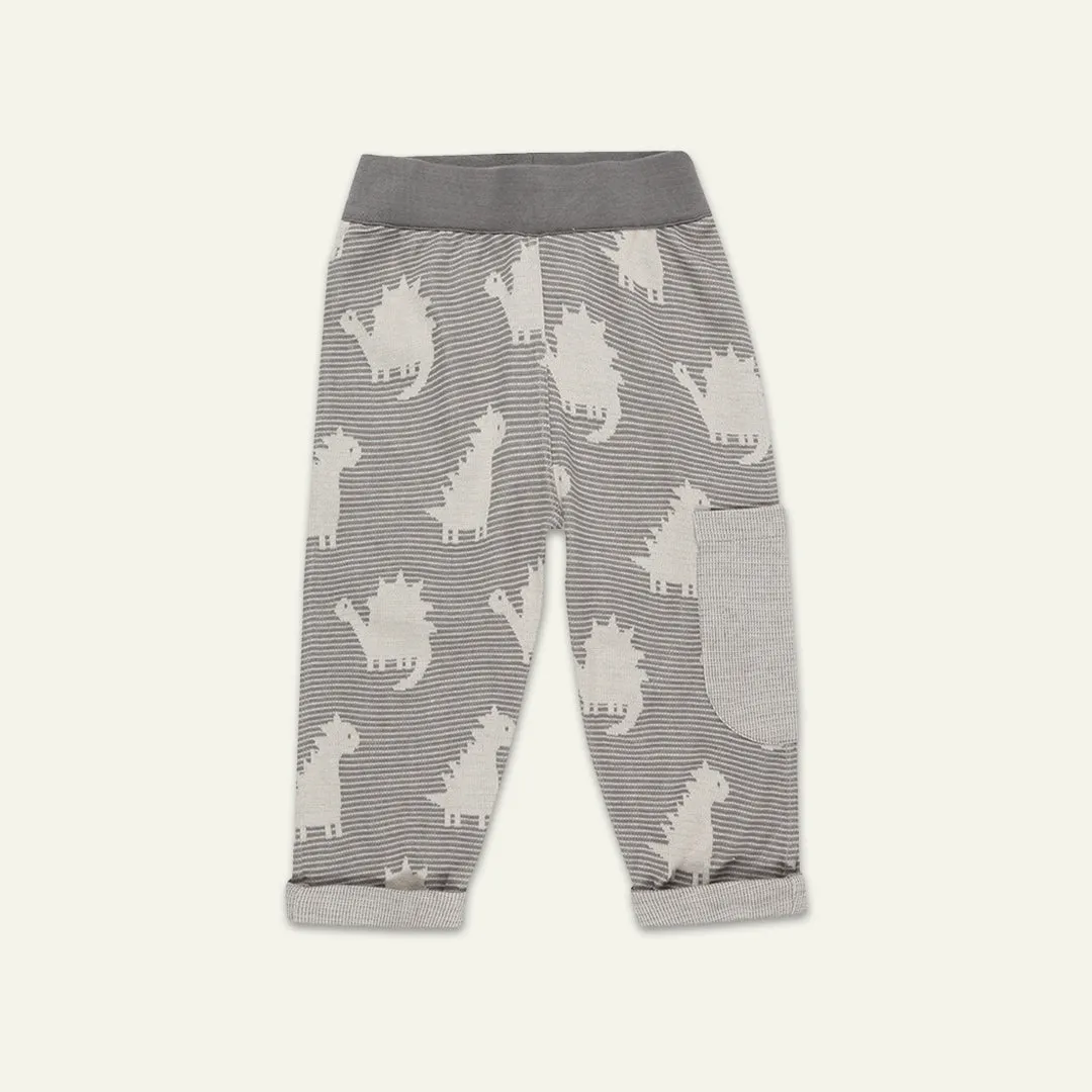Grey Dinosaur Print Joggers