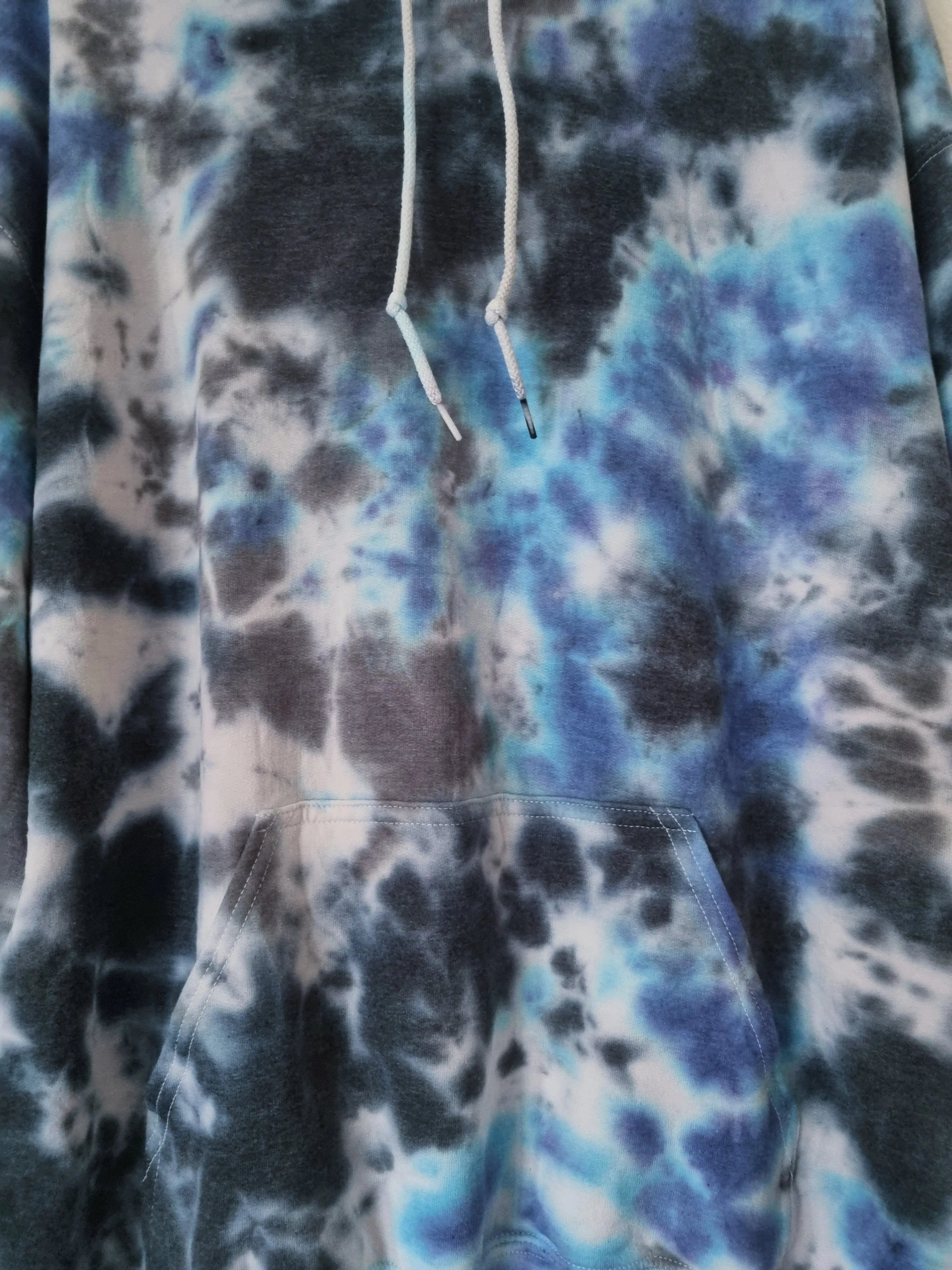 Hand Designed Dark Blue Gray Galaxy Tie-Dye Hoodie