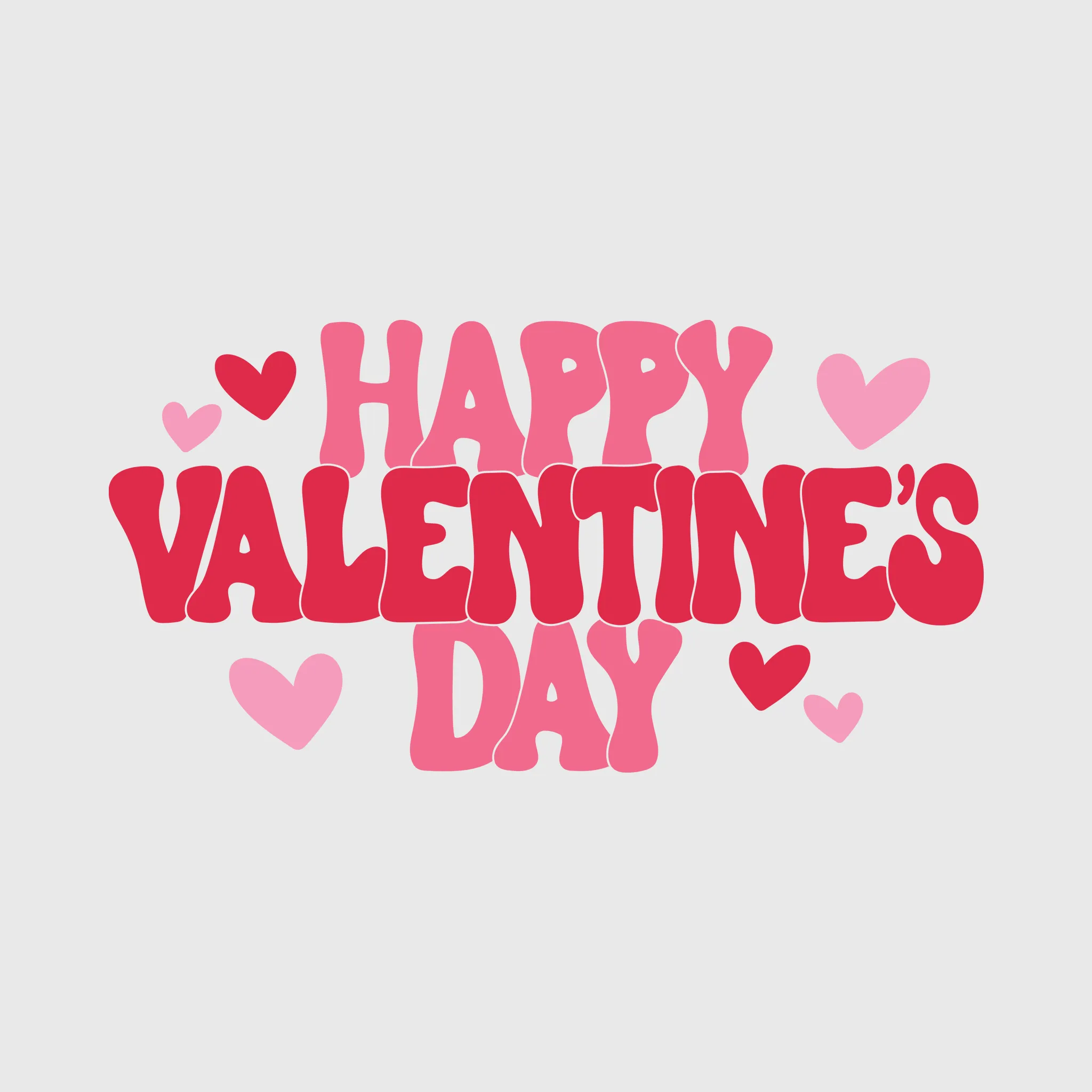 Happy Valentine’s Day Hearts Transfer