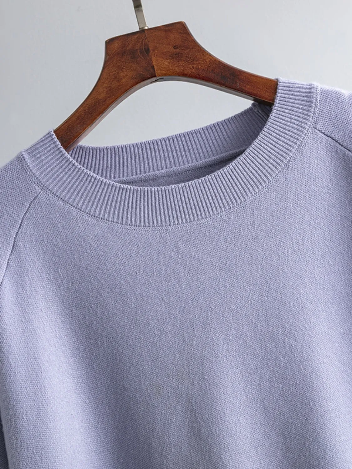 Hazel Blues® |  Basic Bae Slit Round Neck Long Sleeve Top and Drawstring Pants Sweater Set