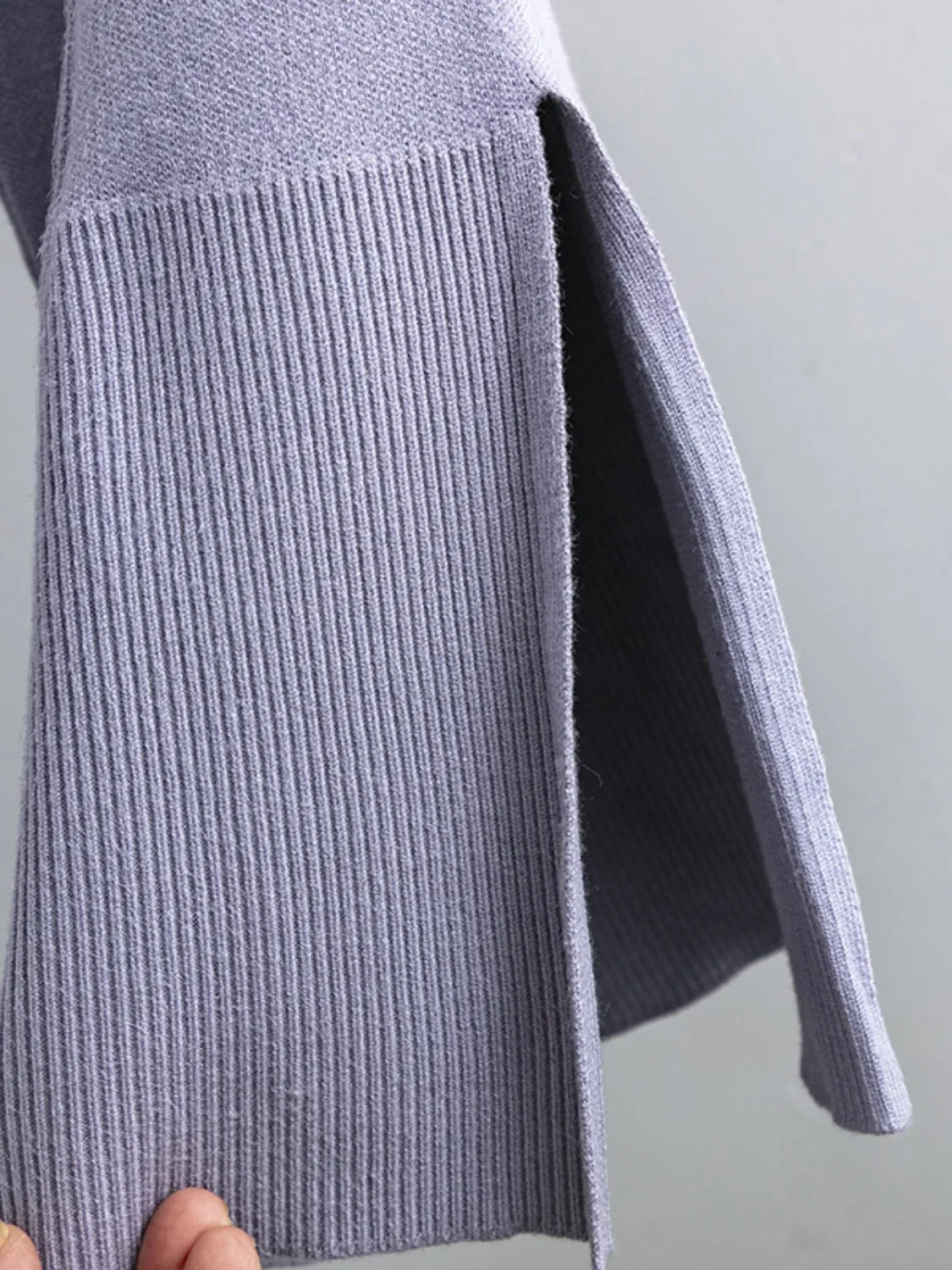 Hazel Blues® |  Basic Bae Slit Round Neck Long Sleeve Top and Drawstring Pants Sweater Set