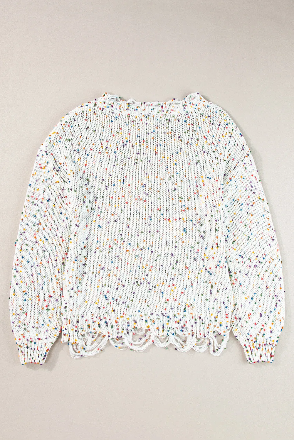 Hazel Blues® |  Confetti Round Neck Dropped Shoulder Sweater