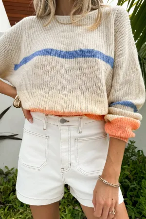 Hazel Blues® |  Contrast Round Neck Long Sleeve Sweater