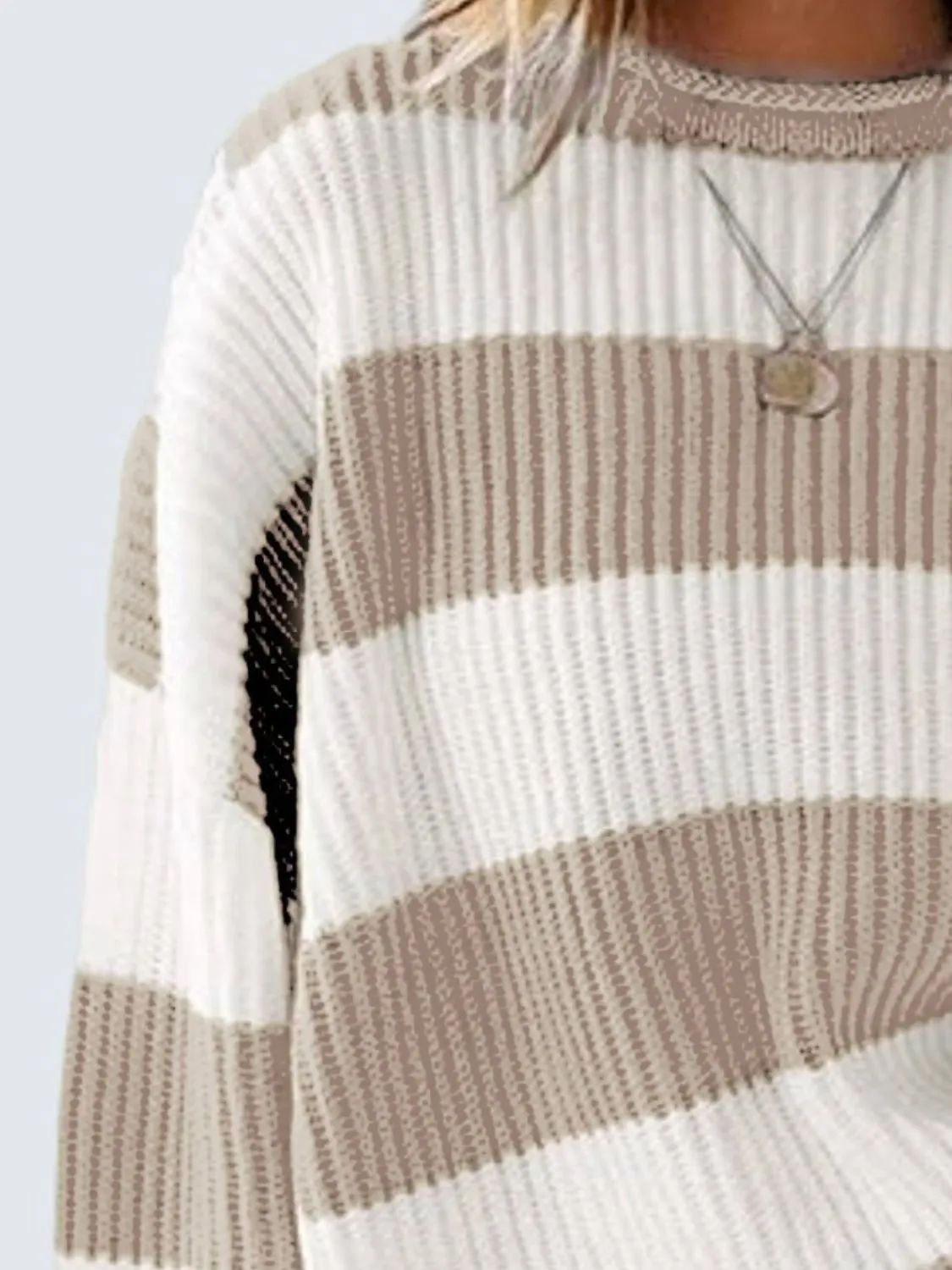 Hazel Blues® |  Round Neck Long Sleeve Sweater