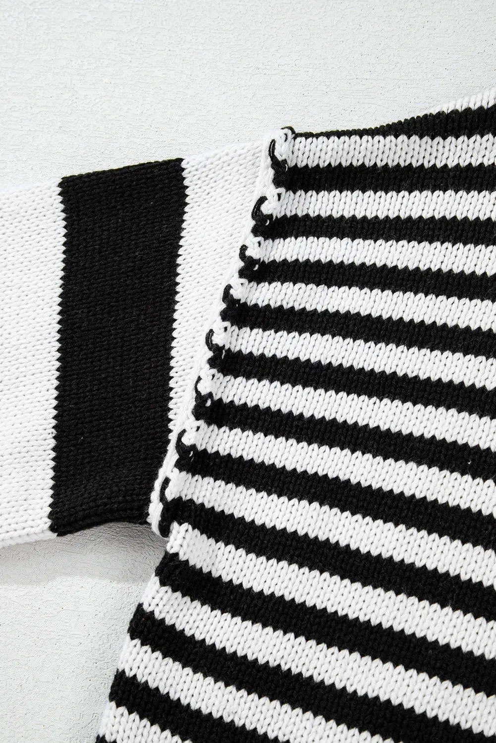 Hazel Blues® |  Striped Round Neck Long Sleeve Sweater