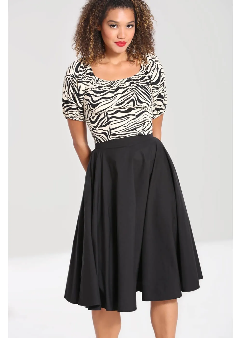 Hell Bunny Abi 50's Swing Skirt Black