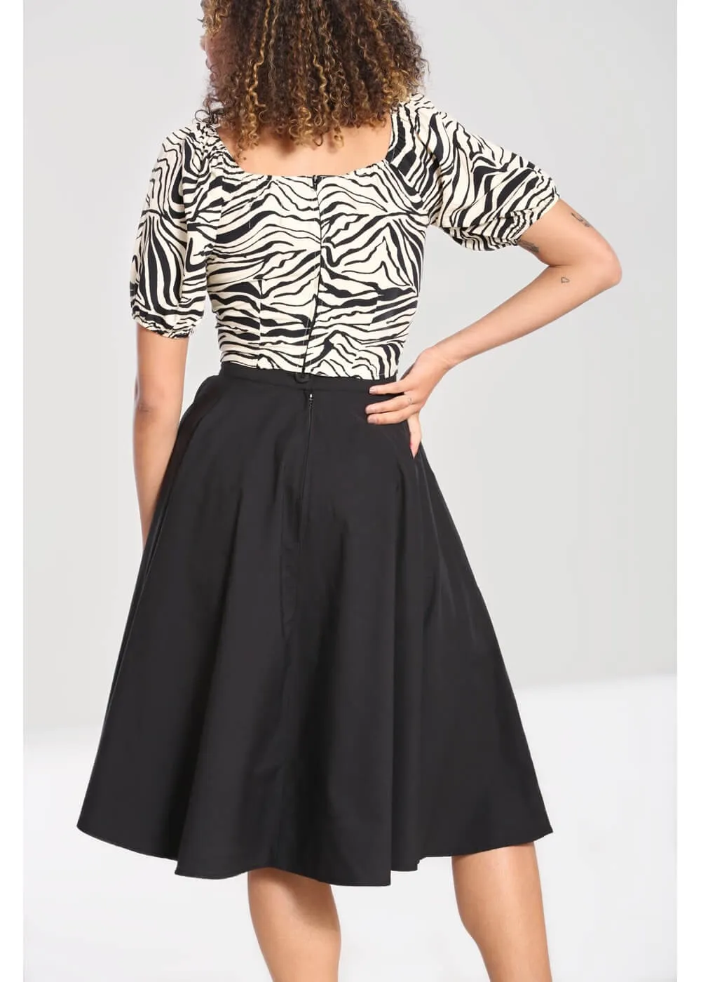 Hell Bunny Abi 50's Swing Skirt Black