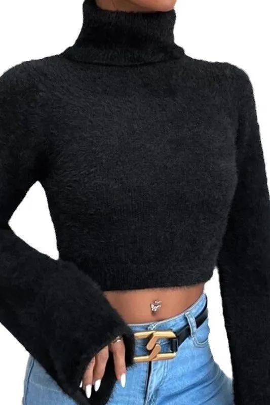 High Collar Short Sweater