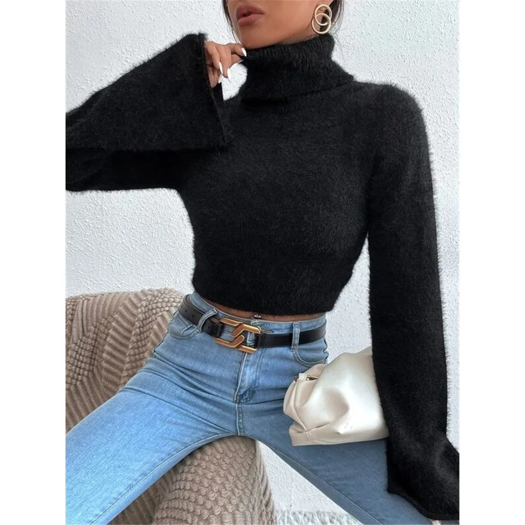 High Collar Short Sweater