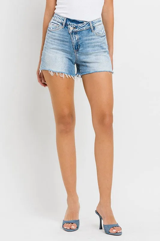 High Rise Criss Cross Shorts, Vervet by Flying Monkey