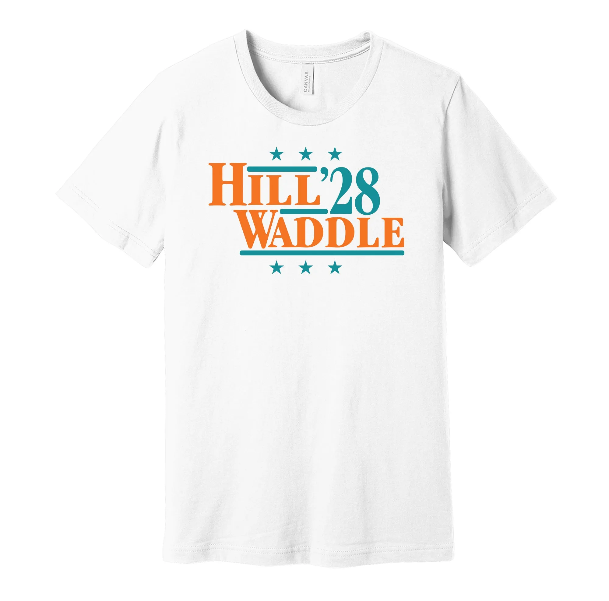Hill & Waddle '28 - Miami Football Legends Political Campaign Parody T-Shirt - Hyper Than Hype Shirts