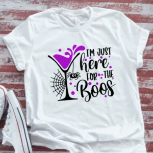 I'm Just Here For the Boos, Halloween Soft White Short Sleeve T-shirt
