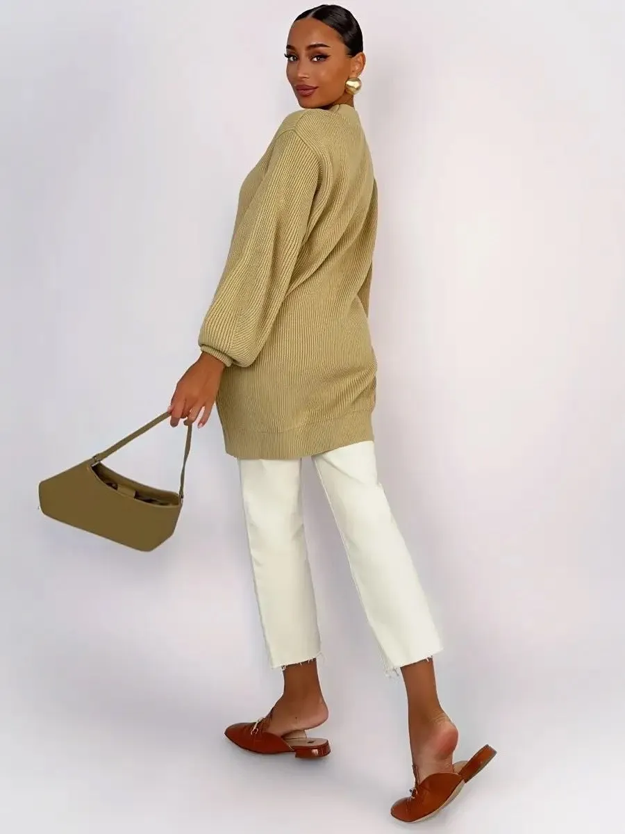 IONIA - Women's Oversized Knit Button Cardigan