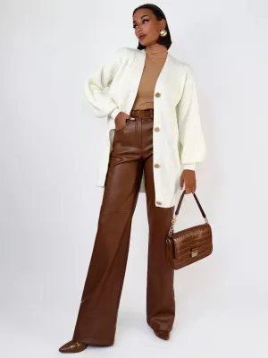 IONIA - Women's Oversized Knit Button Cardigan
