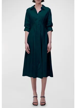 Jazz Pintuck Midi Dress (Emerald)