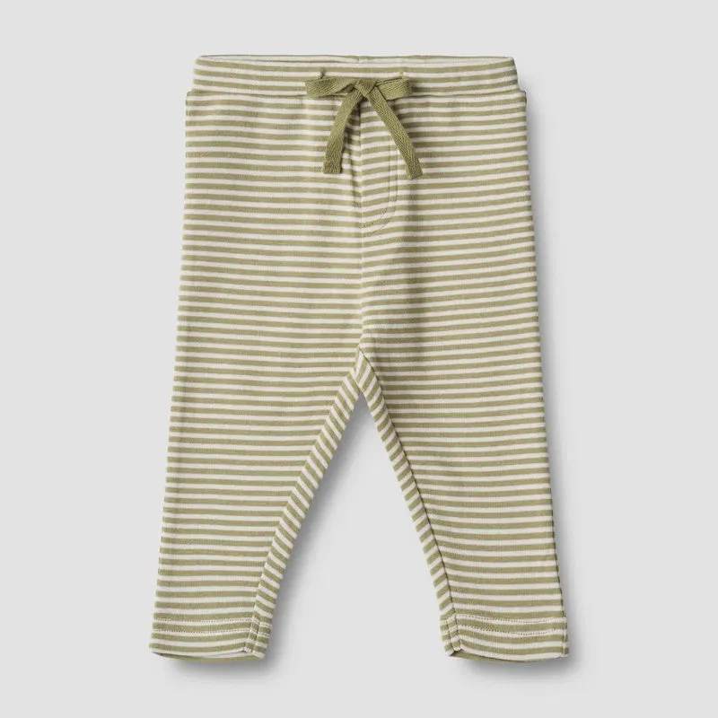Jersey Pants Manfred in Sage Green Stripe