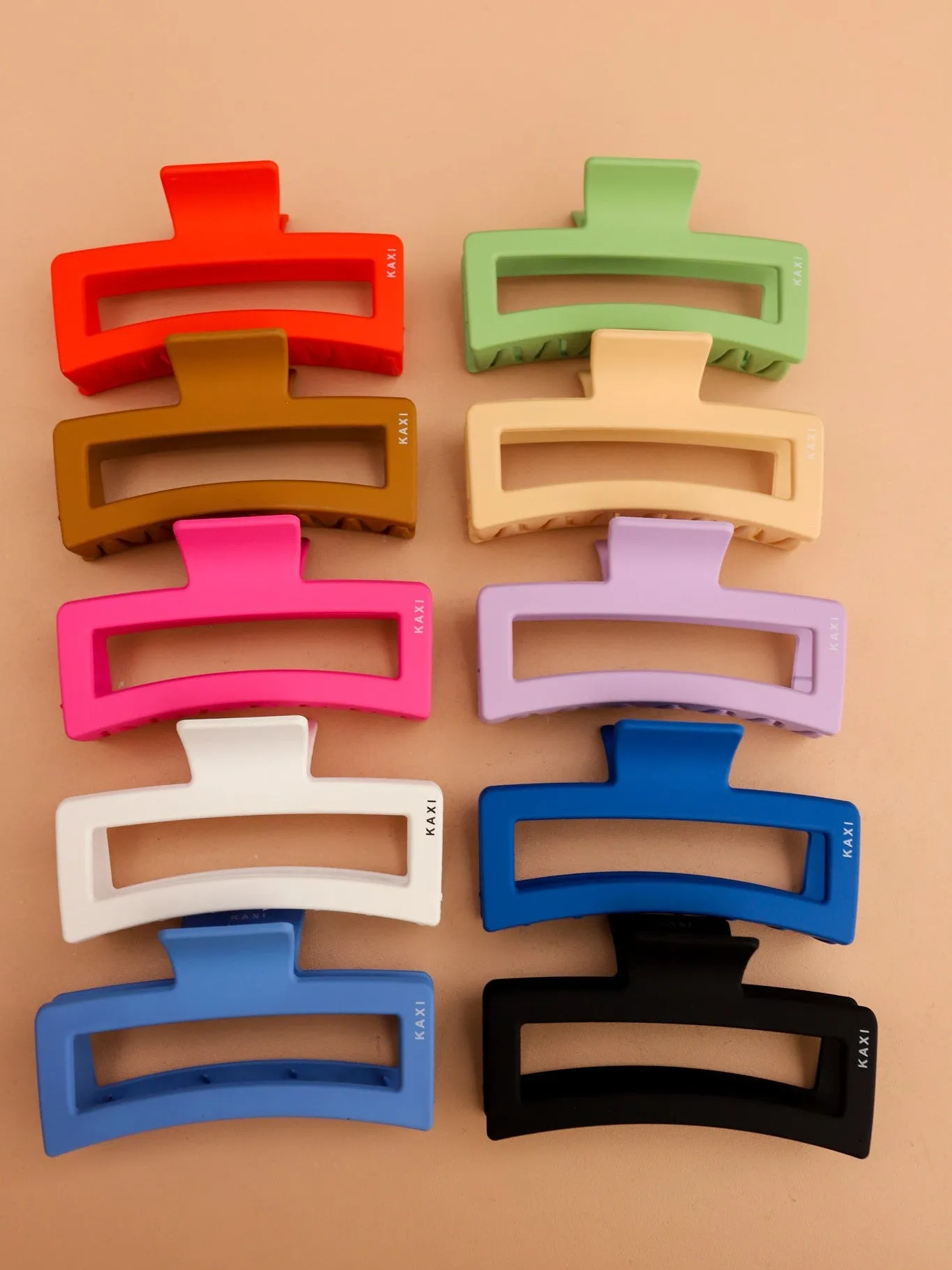 KAXI JUMBO RECTANGLE CLAWS (PLASTIC 10 COLORS)
