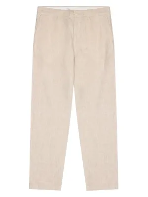 KNOWLEDGE COTTON APPAREL Chuck Regular Linen Pants yarndyed - light feather gray