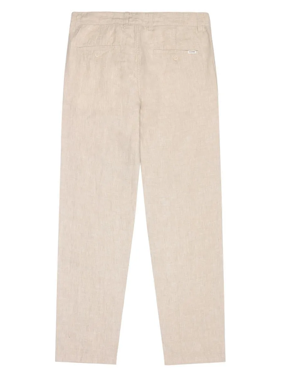 KNOWLEDGE COTTON APPAREL Chuck Regular Linen Pants yarndyed - light feather gray
