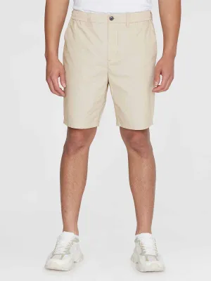 KNOWLEDGE COTTON APPAREL Fig Loose Poplin Elastic Waist String Shorts light feather gray