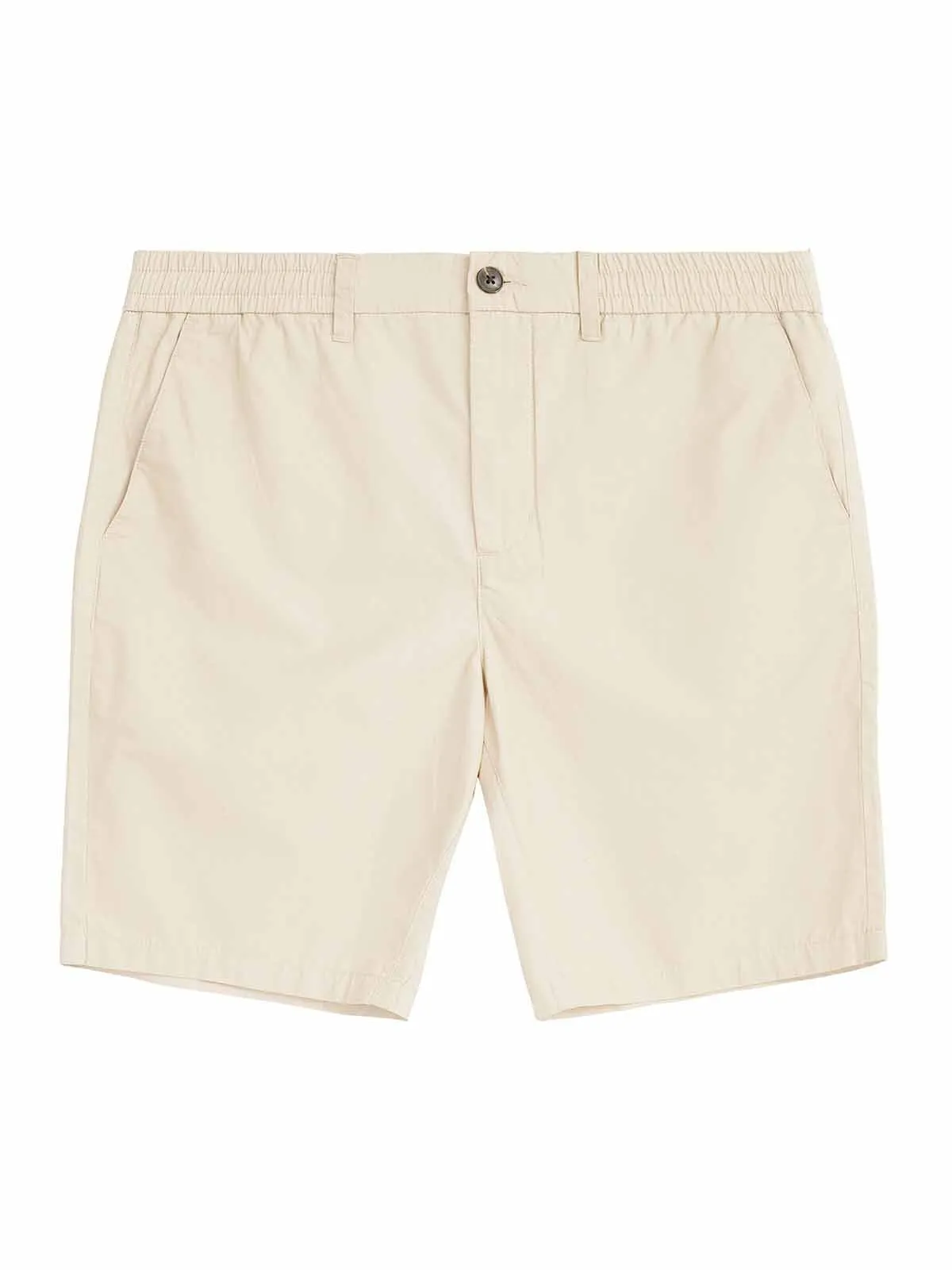 KNOWLEDGE COTTON APPAREL Fig Loose Poplin Elastic Waist String Shorts light feather gray