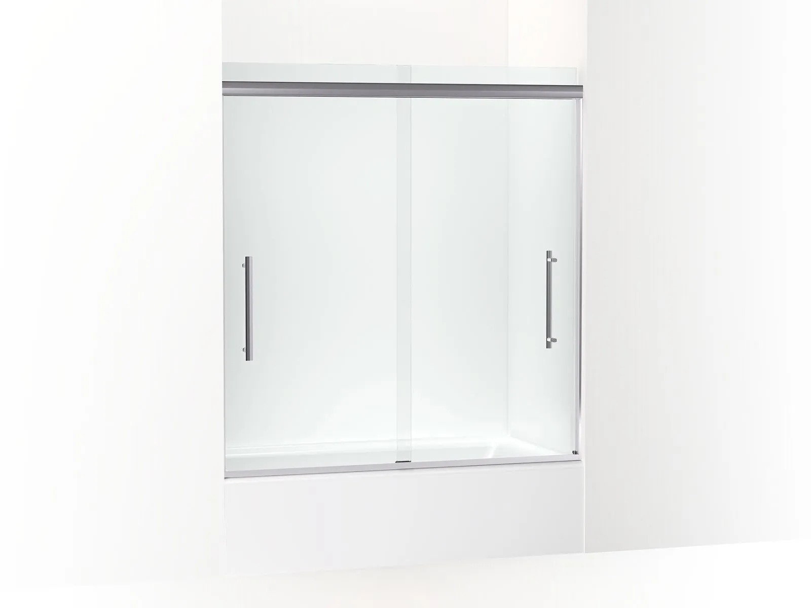 KOHLER K-707602-8L Pleat 63-9/16" H sliding bath door with 5/16"-thick glass