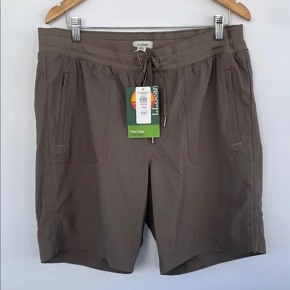 L. L. Bean Womens Vista Camp Shorts SunSmart UPF 50 Elastic Waistband Large