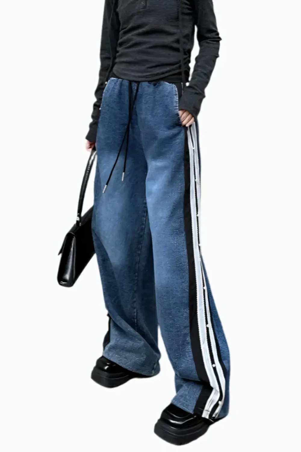 Lace Trail Wide-Leg Jeans