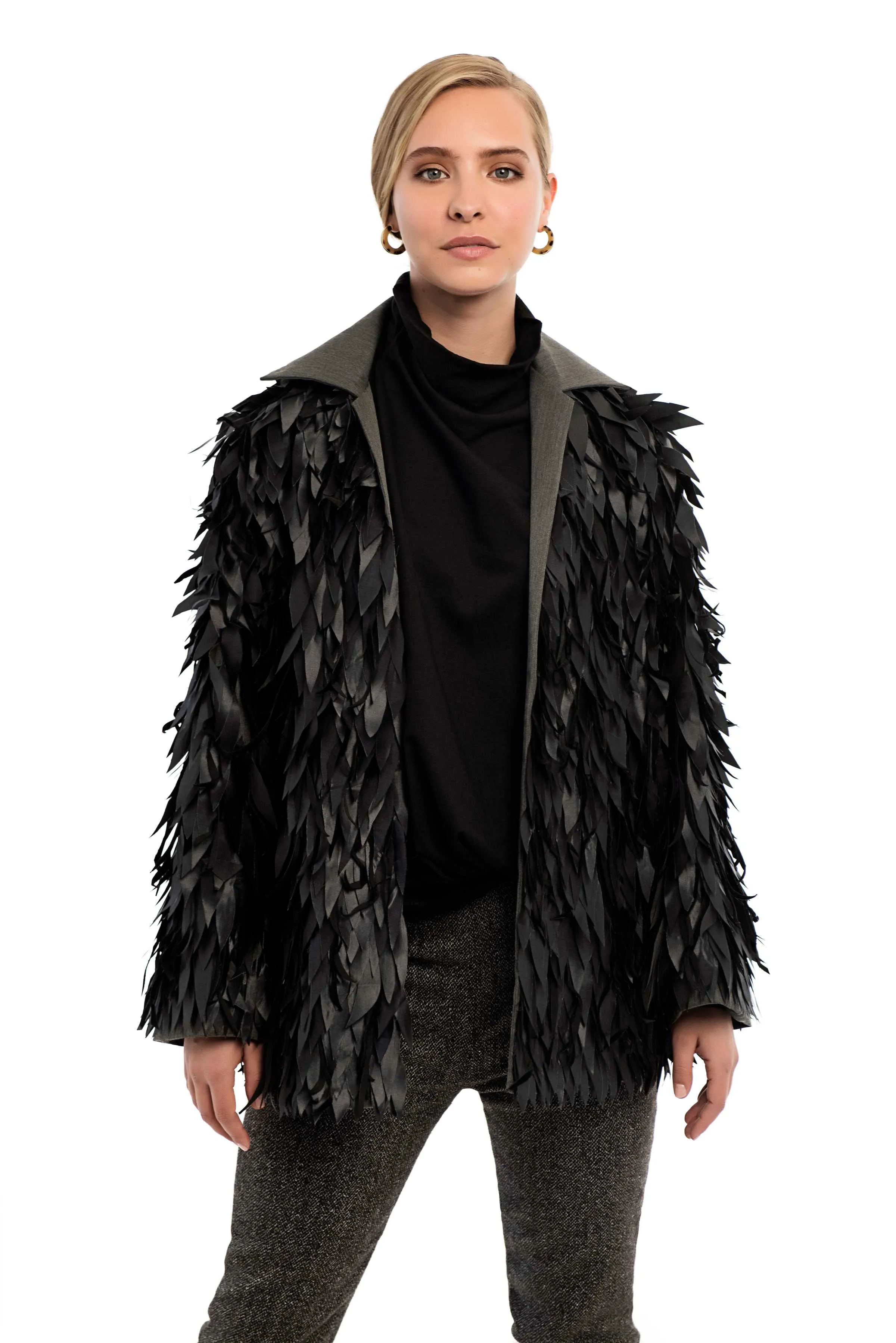LAMONT Faux Feather Coat
