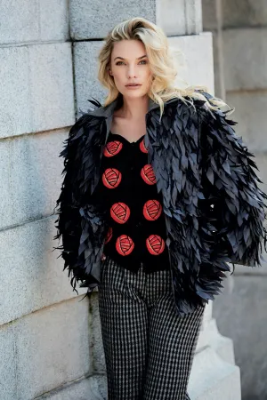 LAMONT Faux Feather Coat