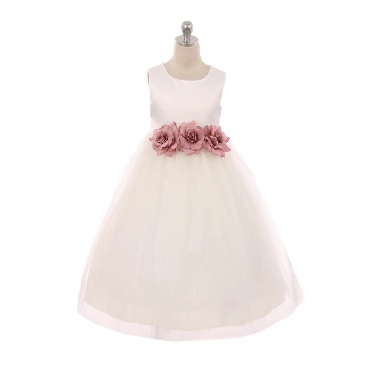 Leilani - Bridal Ivory or White - Burgundy Flowers
