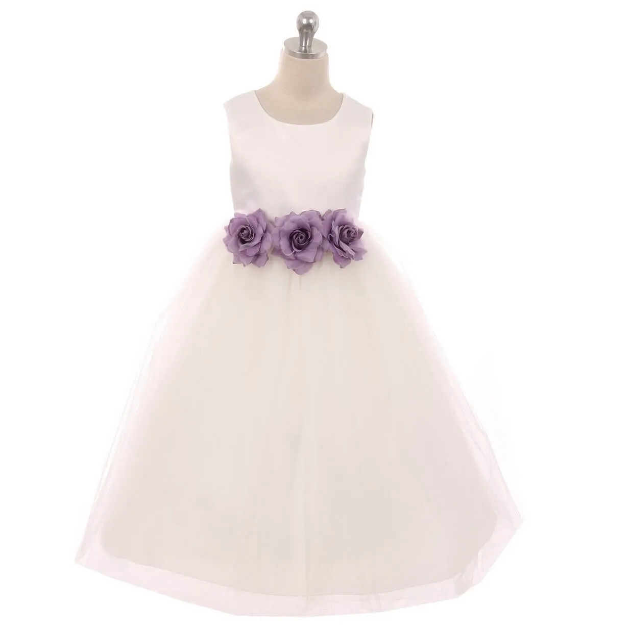 Leilani - Bridal Ivory or White - Burgundy Flowers