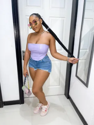 Light Blue Denim Shorts