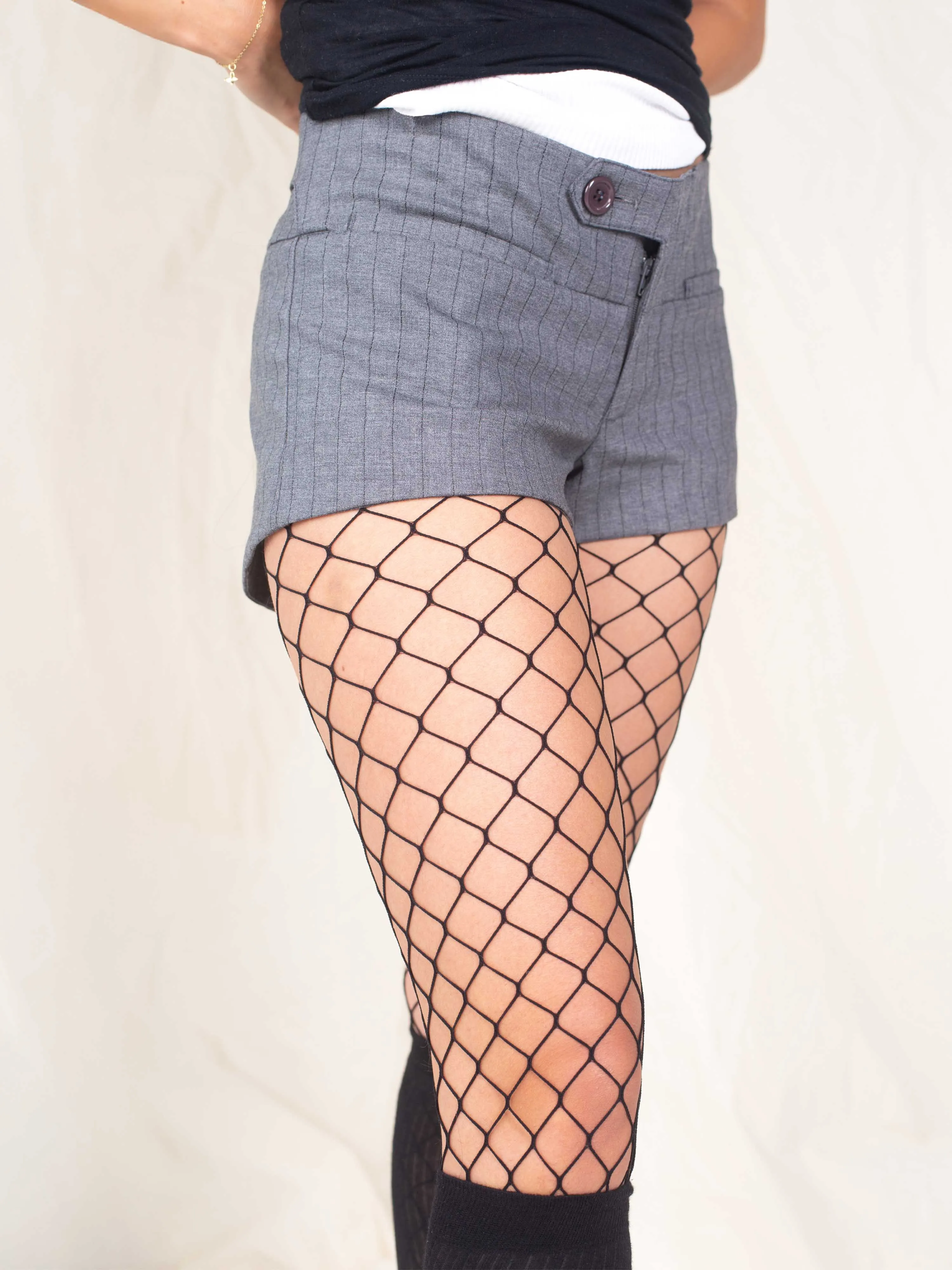 Lily Shorts - Light Gray Pinstripe