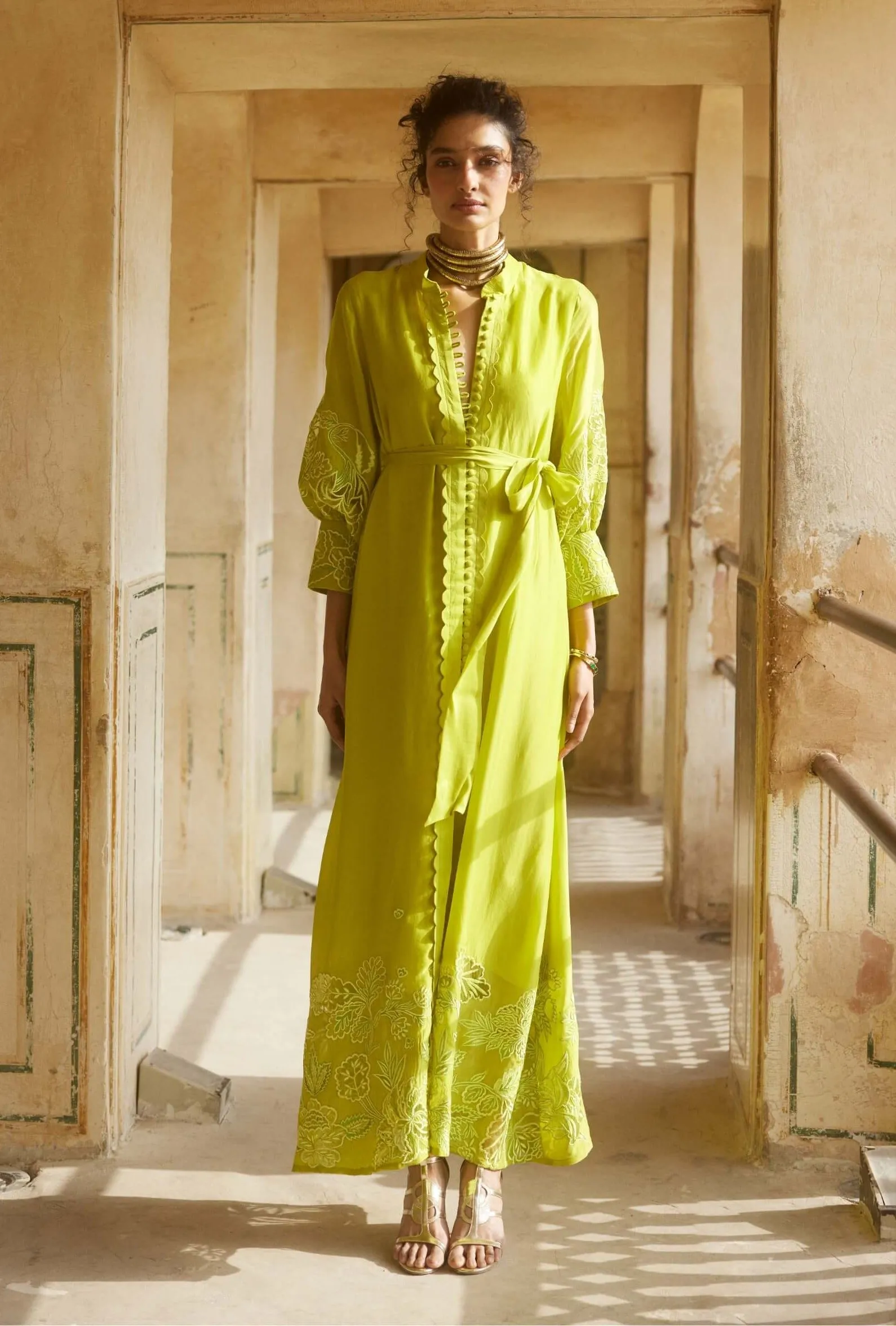 Lime yellow maxi dress
