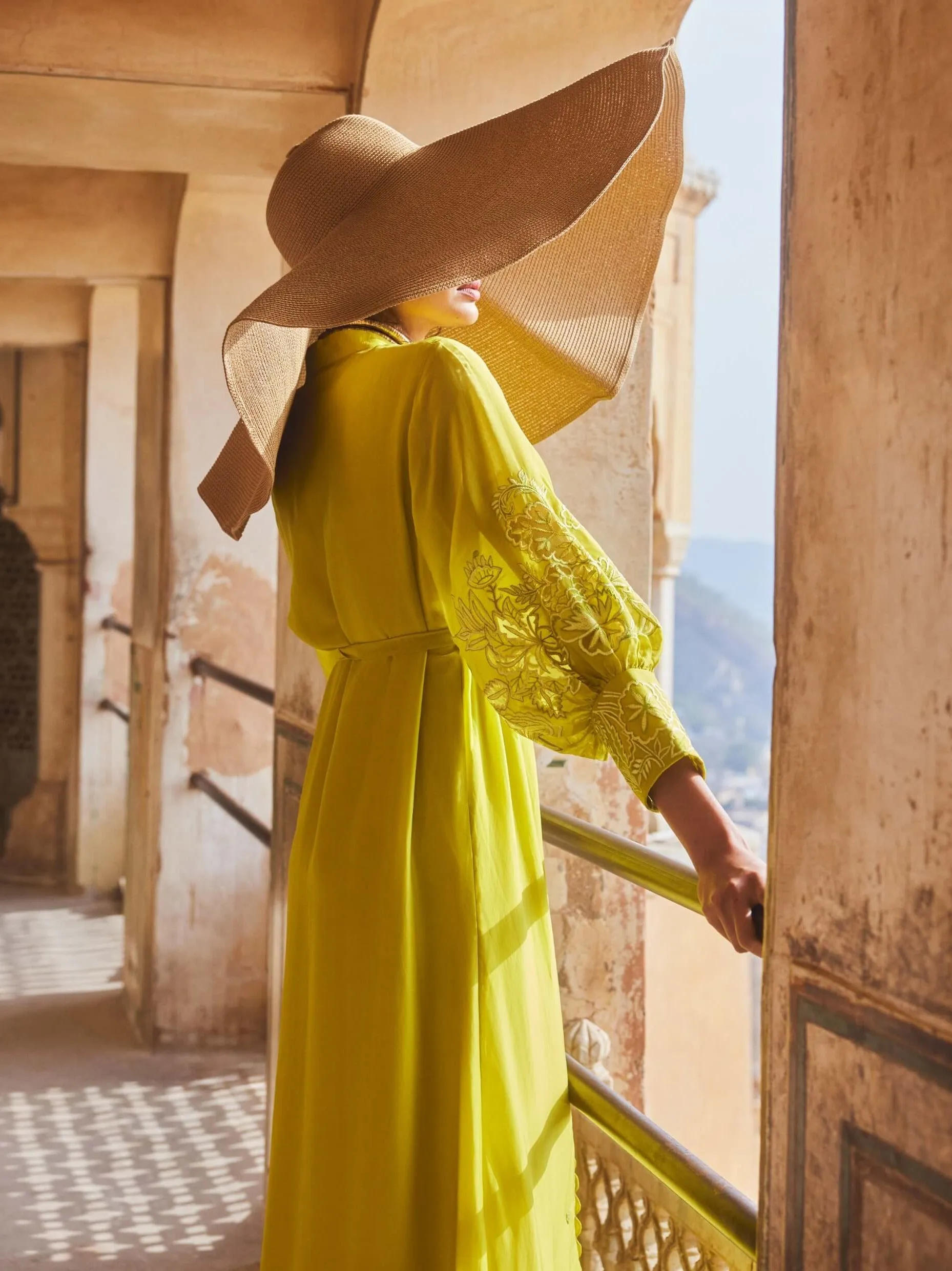 Lime yellow maxi dress