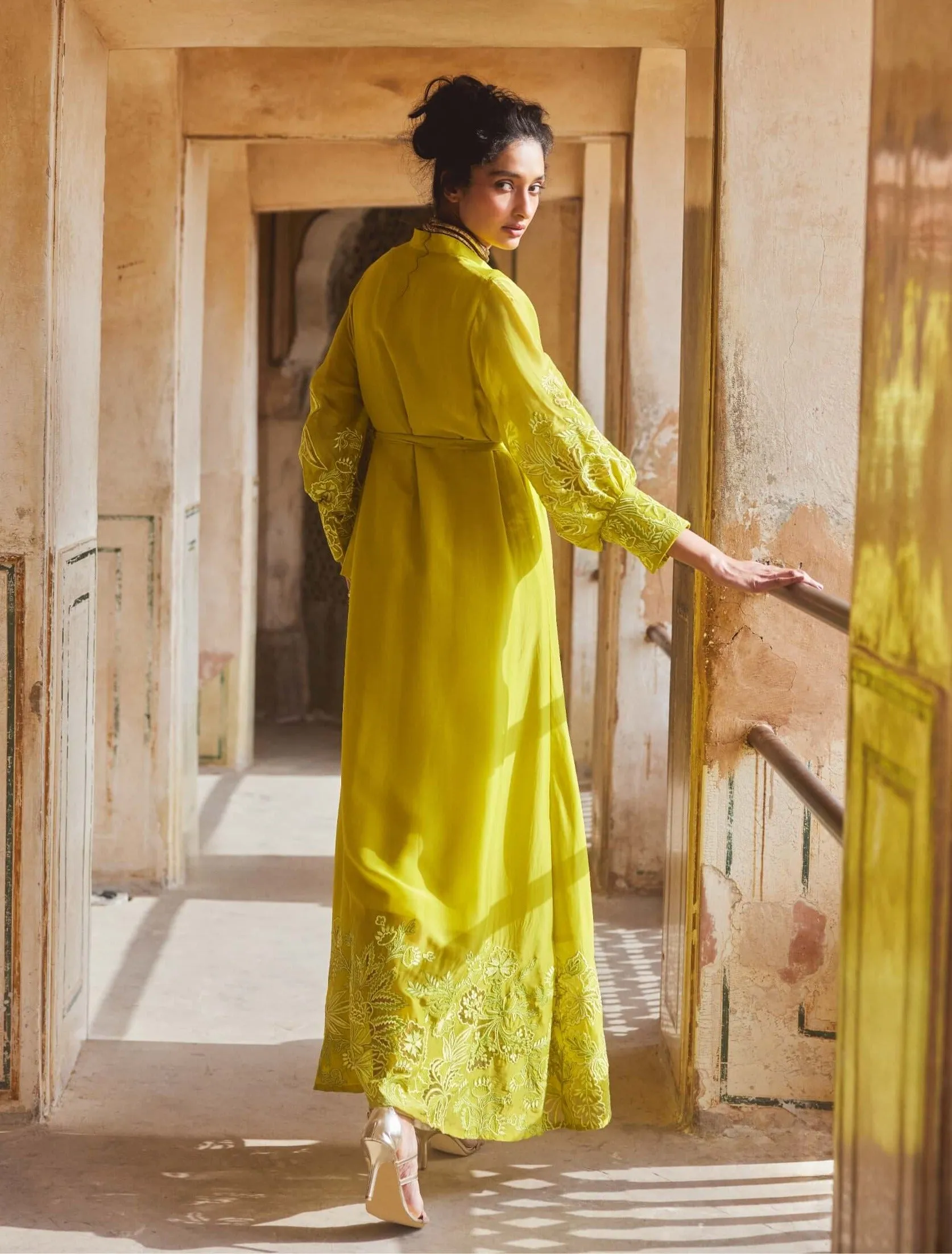 Lime yellow maxi dress