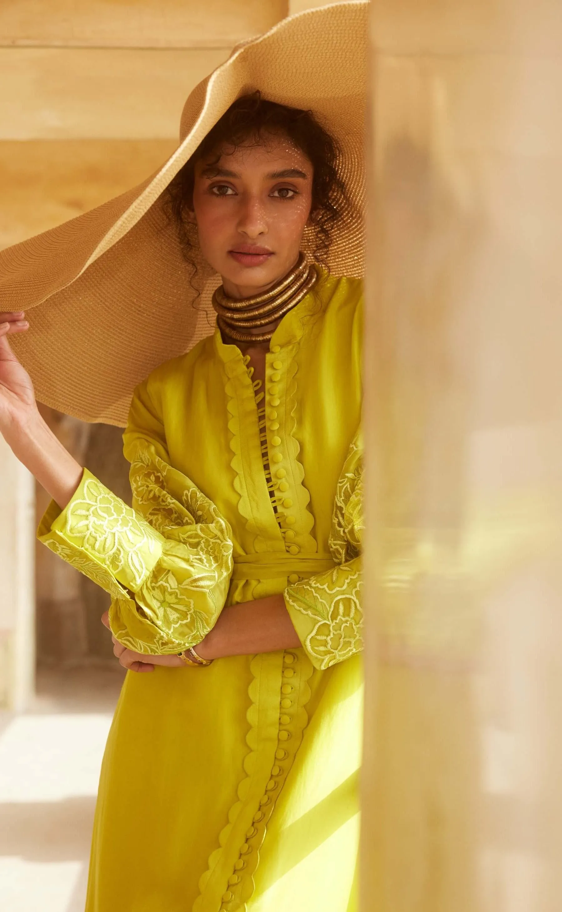 Lime yellow maxi dress